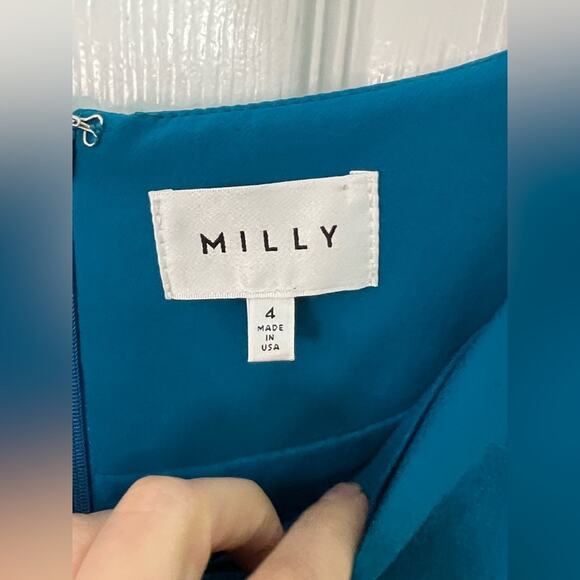 Milly Blue Molly Italian Cady Mini Dress 4 - Picture 7 of 7